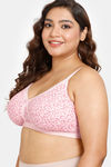 Rosaline Everyday Double Layered Non-Wired 3/4th Coverage Supper Support Bra - Pink Dainty Pt — thumbnail 3